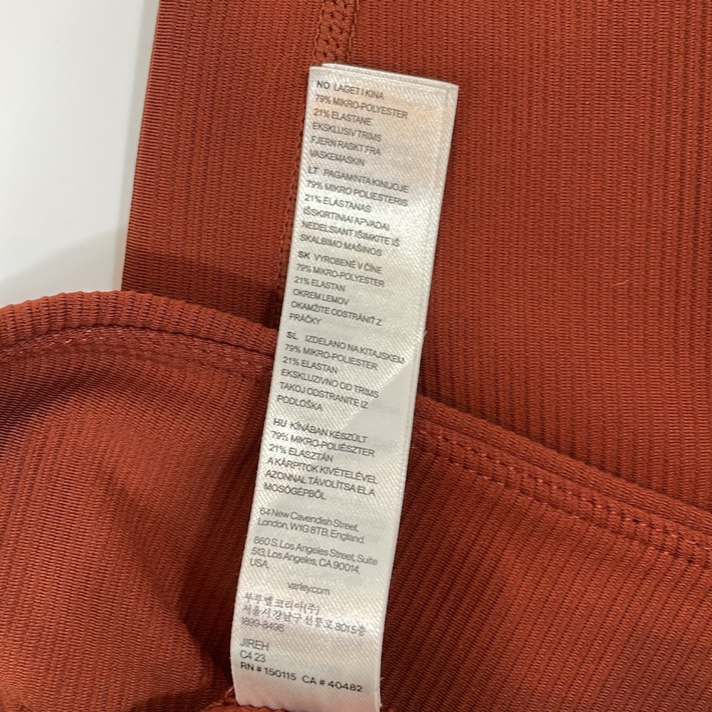 Varley Leggings Size Small Rust Color Ribbed Fabric NWOT - Picture 10 of 11
